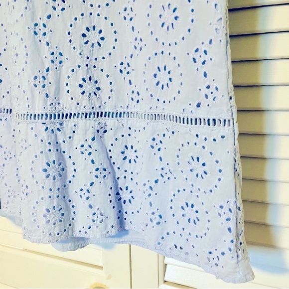 Banana Republic Light Blue Eyelet Long Sleeve Dress - Picture 9 of 13